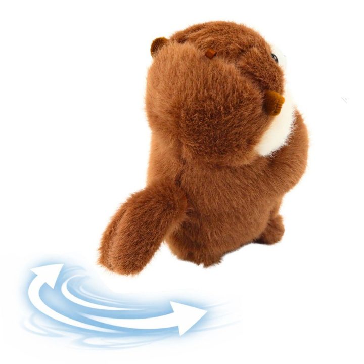 Pliušinis ūdra raktų pakabukas su judančia uodega ir garsu 12,5 cm