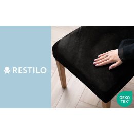 Kėdžių užvalkalai 48×48×58+10 cm juodi 6 vnt. Restilo