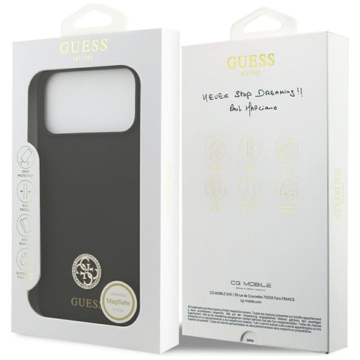 Telefono dėklas iPhone 17 Pro Max, juodos spalvos Guess
