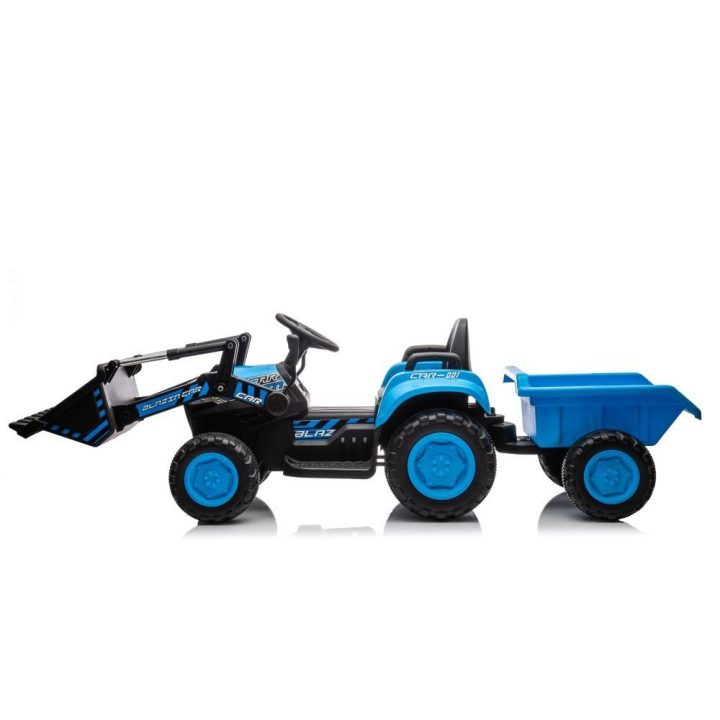 Elektrinis traktorius BW-X002A su kaušu, mėlynos spalvos