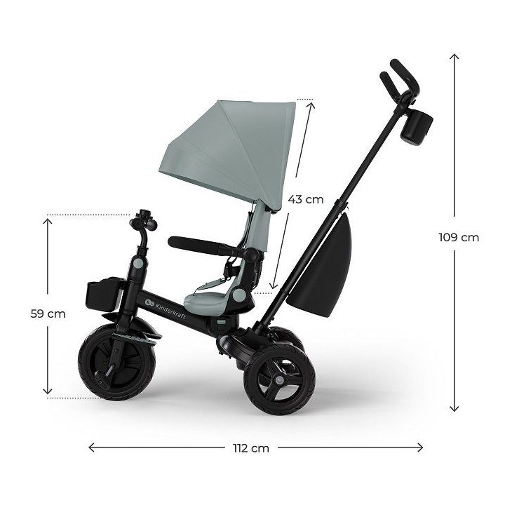 Triratukas AVEO 2 Plus, žalias Kinderkraft