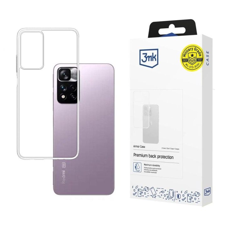 Telefono dėklas Xiaomi Redmi Note 11 5G, skaidrus