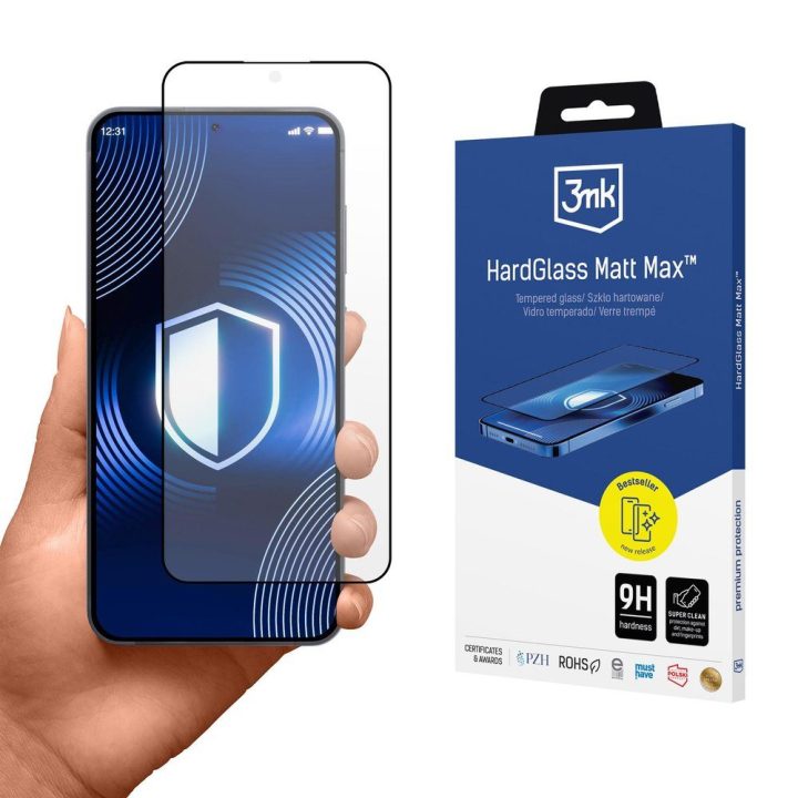 Grūdintas apsauginis stiklas Samsung Galaxy S26+, matinė 3mk HardGlass Matt Max