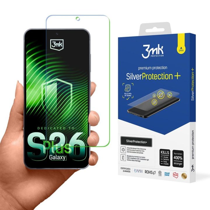 Apsauginė plėvelė Samsung Galaxy S26+, antimikrobinė SilverProtection