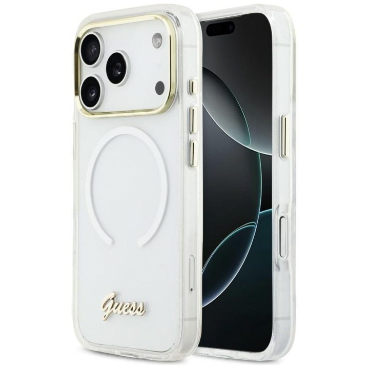 Telefono dėklas iPhone 17 Pro Max, baltas Guess