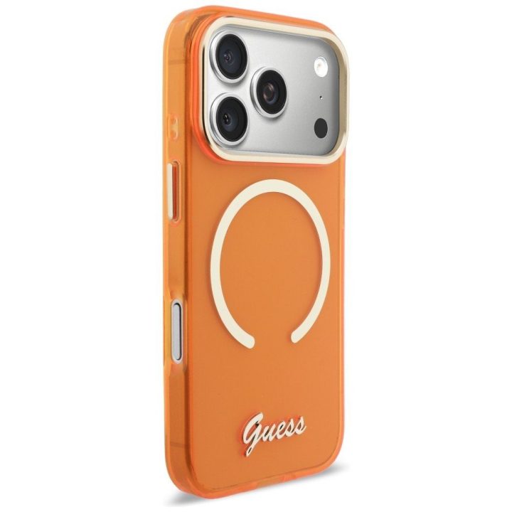 Telefono dėklas iPhone 17 Pro, oranžinė Guess