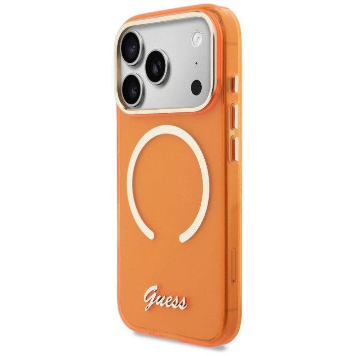 Telefono dėklas iPhone 17 Pro, oranžinė Guess
