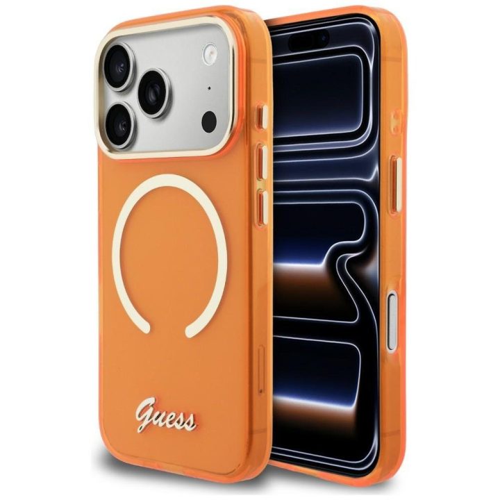 Telefono dėklas iPhone 17 Pro, oranžinė Guess