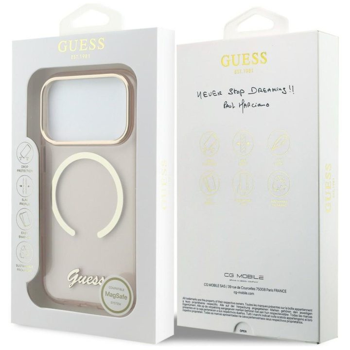 Telefono dėklas iPhone 17 Pro, rožinė Guess
