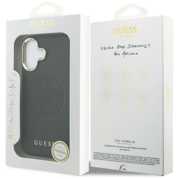 Telefono dėklas Perforated 4G MagSafe iPhone 17, juodas Guess