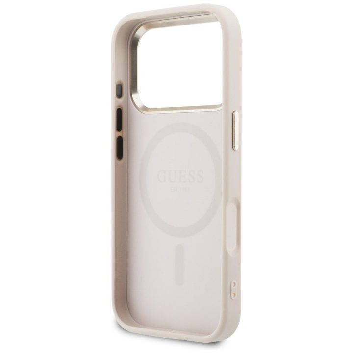 Guess telefono dėklas iPhone 17 Pro MagSafe, rožinis