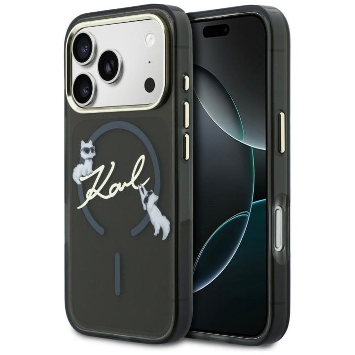 Telefono dėklas iPhone 17 Pro Max MagSafe, juodas Karl Lagerfeld