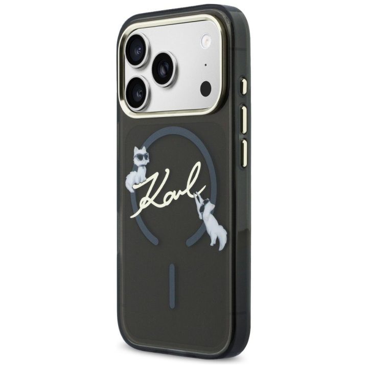 Telefono dėklas iPhone 17 Pro Max MagSafe, juodas Karl Lagerfeld