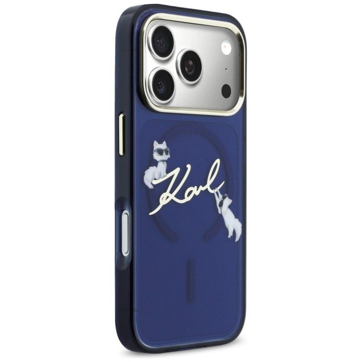 Telefono dėklas, suderinamas su iPhone 17 Pro Max, mėlynas Karl Lagerfeld
