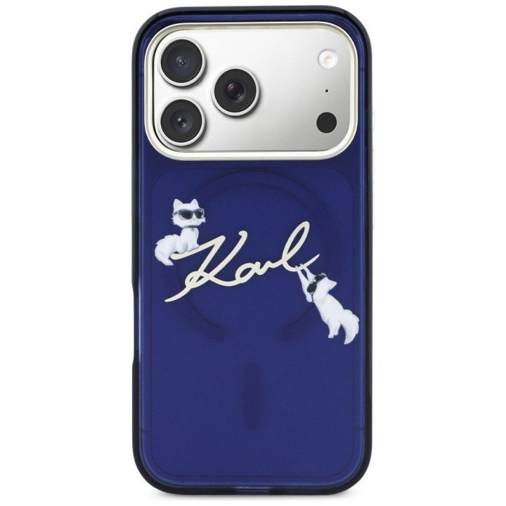 Telefono dėklas, suderinamas su iPhone 17 Pro Max, mėlynas Karl Lagerfeld