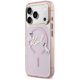 Telefono dėklas MagSafe iPhone 17 Pro Max, rožinė Karl Lagerfeld