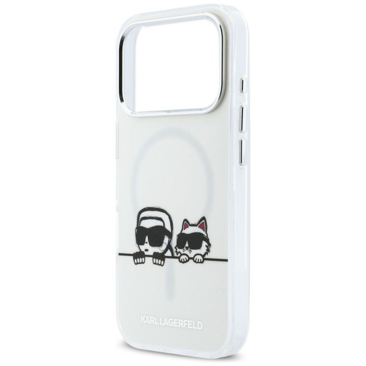 Telefono dėklas iPhone 17 Pro Max, baltas Karl Lagerfeld