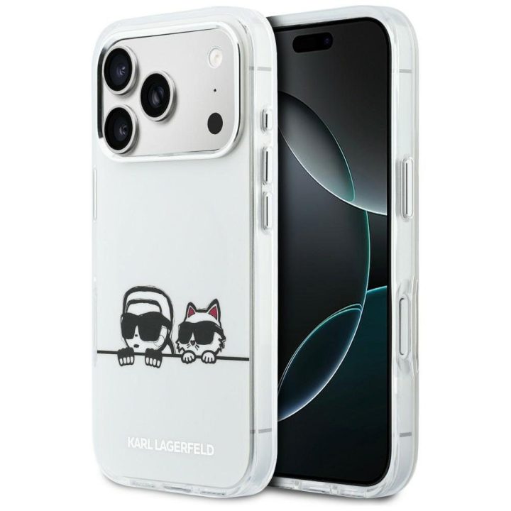 Telefono dėklas iPhone 17 Pro Max, baltas Karl Lagerfeld