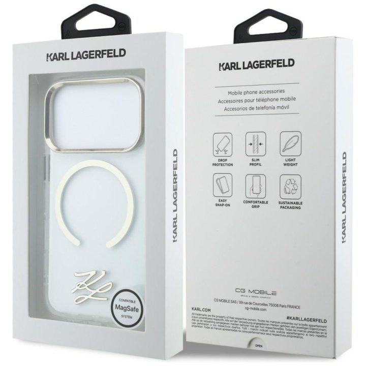 Telefono dėklas iPhone 17 Pro Max, skaidrus Karl Lagerfeld