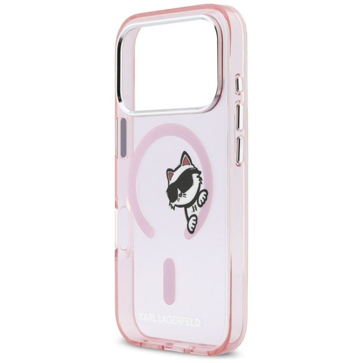 Telefono dėklas iPhone 17 Pro, rožinis Karl Lagerfeld