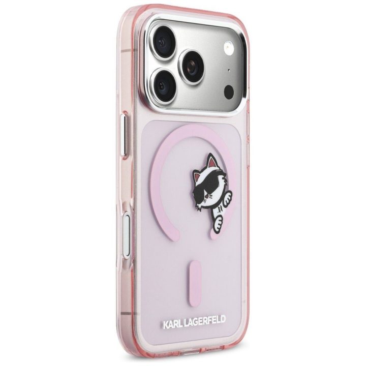 Telefono dėklas iPhone 17 Pro, rožinis Karl Lagerfeld