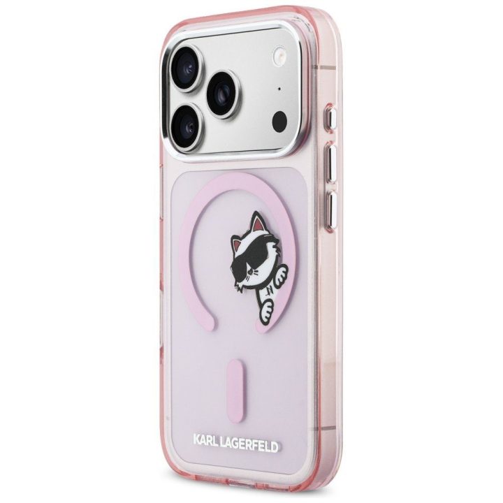 Telefono dėklas iPhone 17 Pro, rožinis Karl Lagerfeld