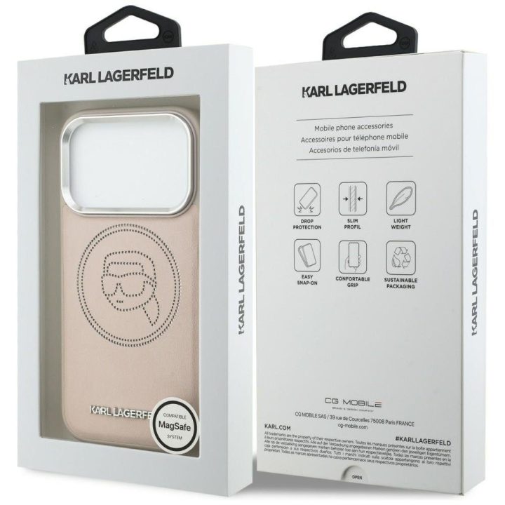 Telefono dėklas iPhone 17 Pro Max, rožinė Karl Lagerfeld
