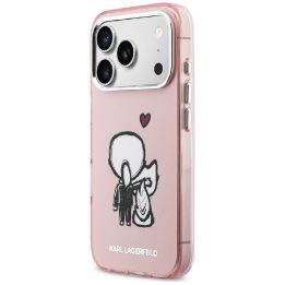 Telefono dėklas iPhone 17 Pro, rožinis Karl Lagerfeld