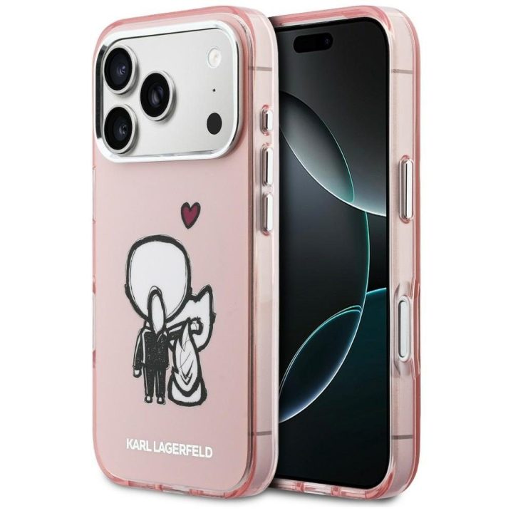 Telefono dėklas iPhone 17 Pro, rožinis Karl Lagerfeld