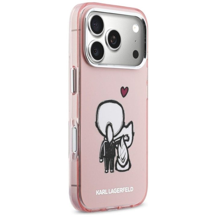 Telefono dėklas iPhone 17 Pro, rožinis Karl Lagerfeld