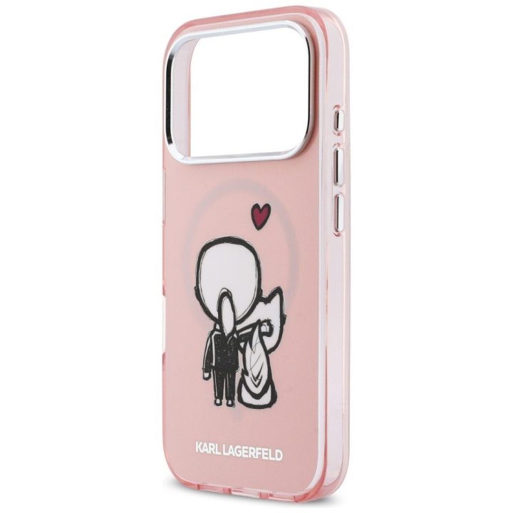 Telefono dėklas iPhone 17 Pro, rožinis Karl Lagerfeld