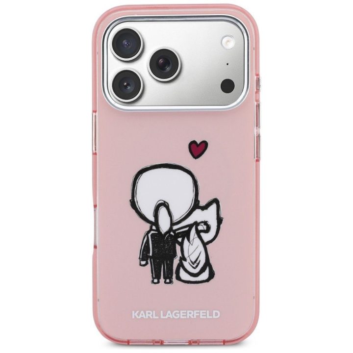Telefono dėklas iPhone 17 Pro, rožinis Karl Lagerfeld