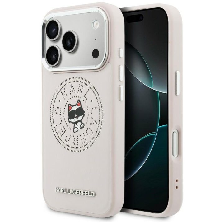 Telefono dėklas iPhone 17 Pro Max MagSafe, rožinis Karl Lagerfeld