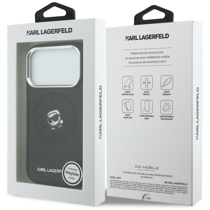 Telefono dėklas iPhone 17 Pro, juodas Karl Lagerfeld
