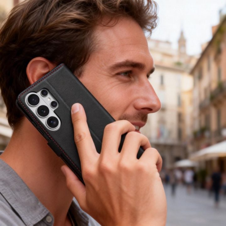 Telefono dėklas Samsung Galaxy S26 Ultra, juodas ir raudonas