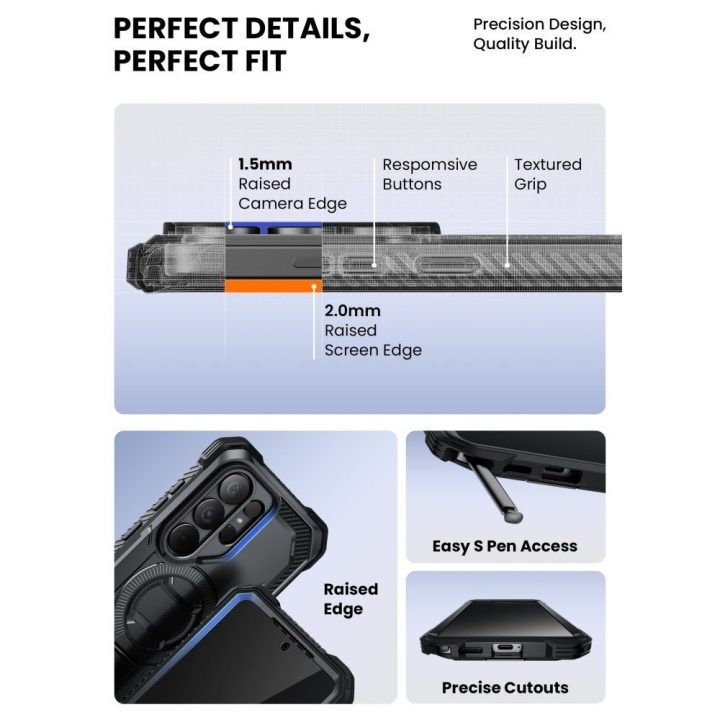 Telefono dėklas Samsung Galaxy S26 Ultra, juodas Supcase iBlason