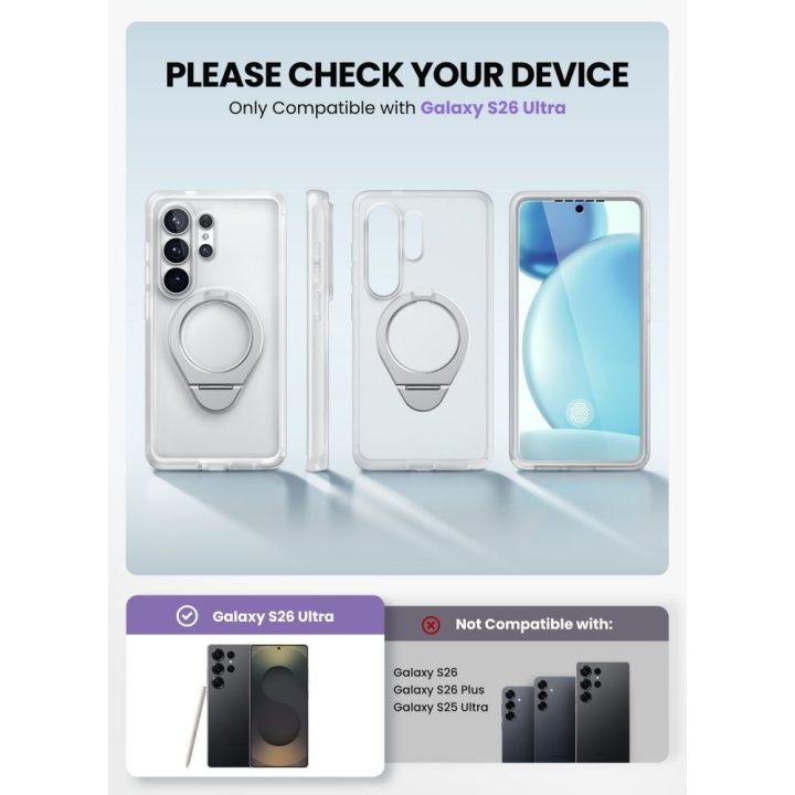 Telefono dėklas Samsung Galaxy S26 Ultra su MagSafe, skaidrus Supcase