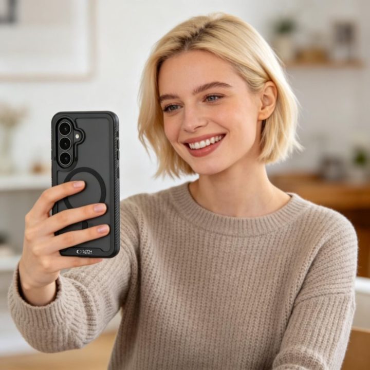 Telefono dėklas Samsung Galaxy A57 5G, juodas,
