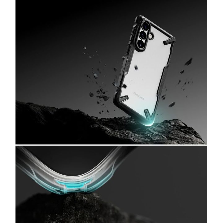 Telefono dėklas Ringke Samsung Galaxy S26+, juodas ir skaidrus