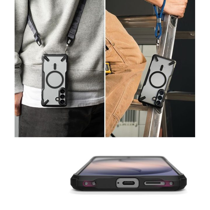 Telefono dėklas Ringke MagSafe Samsung Galaxy S26+, juodas ir skaidrus