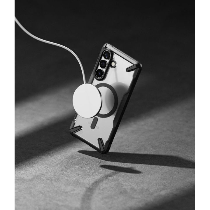 Telefono dėklas Ringke MagSafe Samsung Galaxy S26+, juodas ir skaidrus