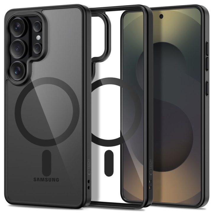 Telefono dėklas Samsung Galaxy S26 Ultra, skaidrus ir juodas