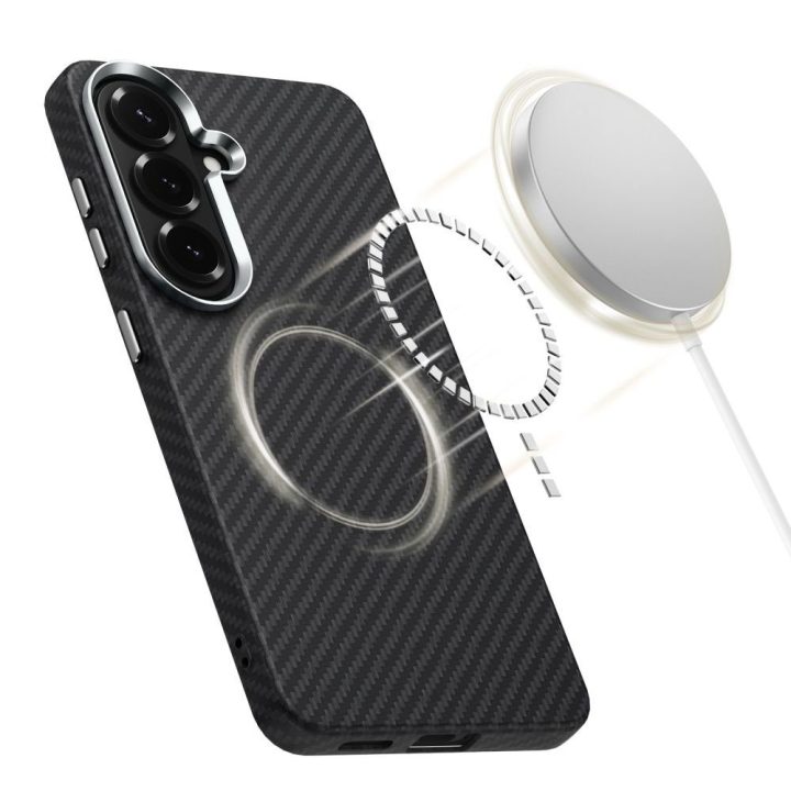 Telefono dėklas Samsung Galaxy S26, juodas ir sidabrinis