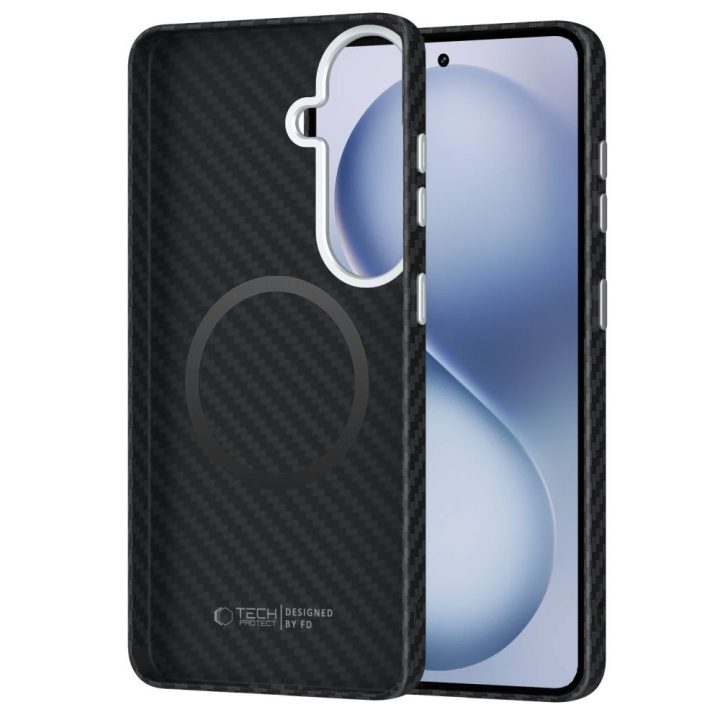 Telefono dėklas Samsung Galaxy S26, juodas ir sidabrinis