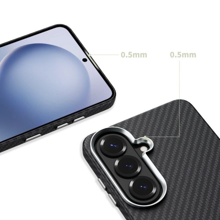 Telefono dėklas Samsung Galaxy S26, juodas ir sidabrinis