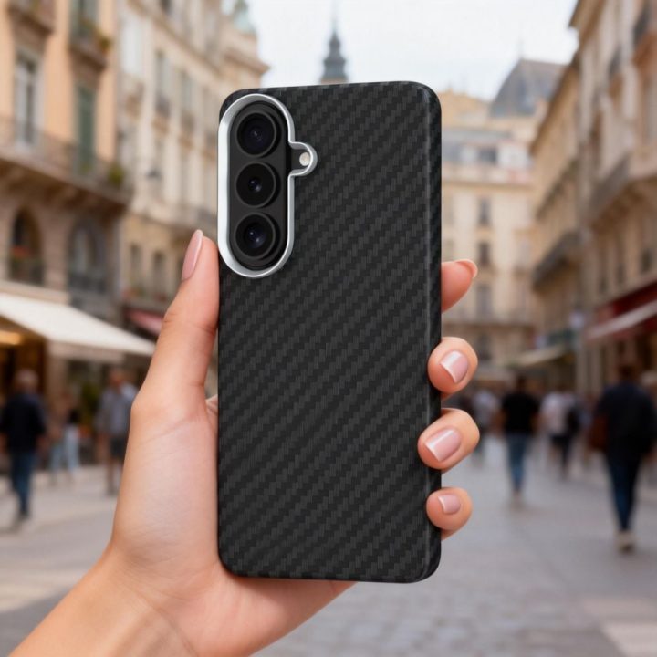 Telefono dėklas Samsung Galaxy S26, juodas ir sidabrinis