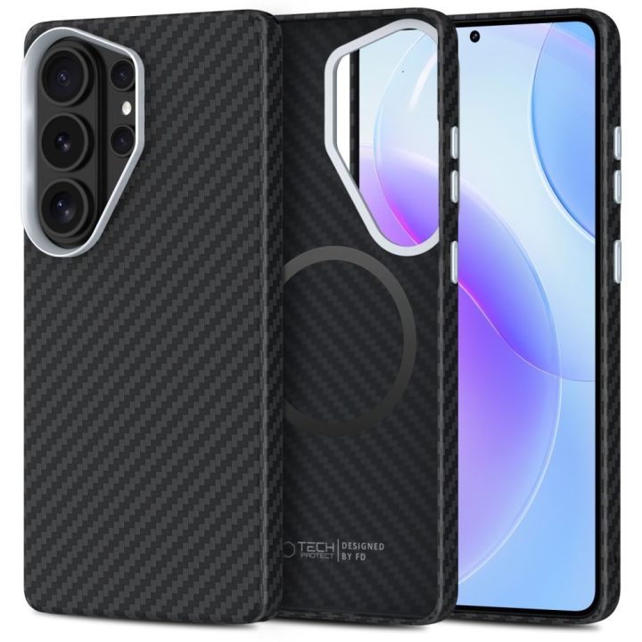 Telefono dėklas Samsung Galaxy S26 Ultra, juodas ir sidabrinis