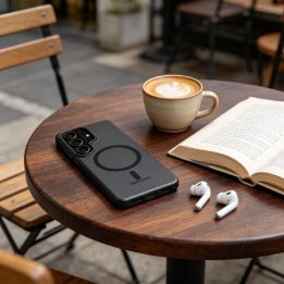 Telefono dėklas MagSafe suderinamas Samsung Galaxy S26 Ultra, juodas