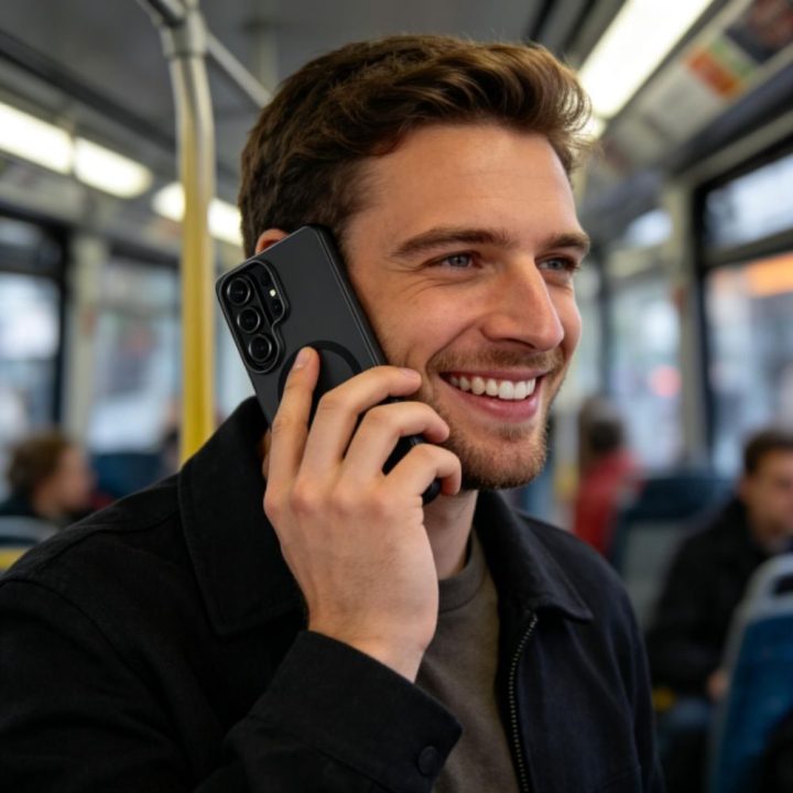 Telefono dėklas MagSafe suderinamas Samsung Galaxy S26 Ultra, juodas