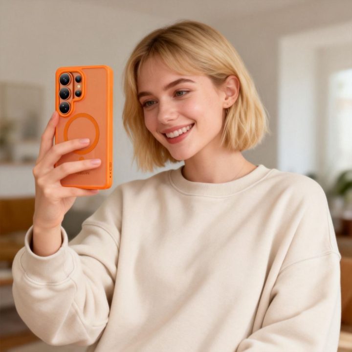 Telefono dėklas Samsung Galaxy S26 Ultra, oranžinis